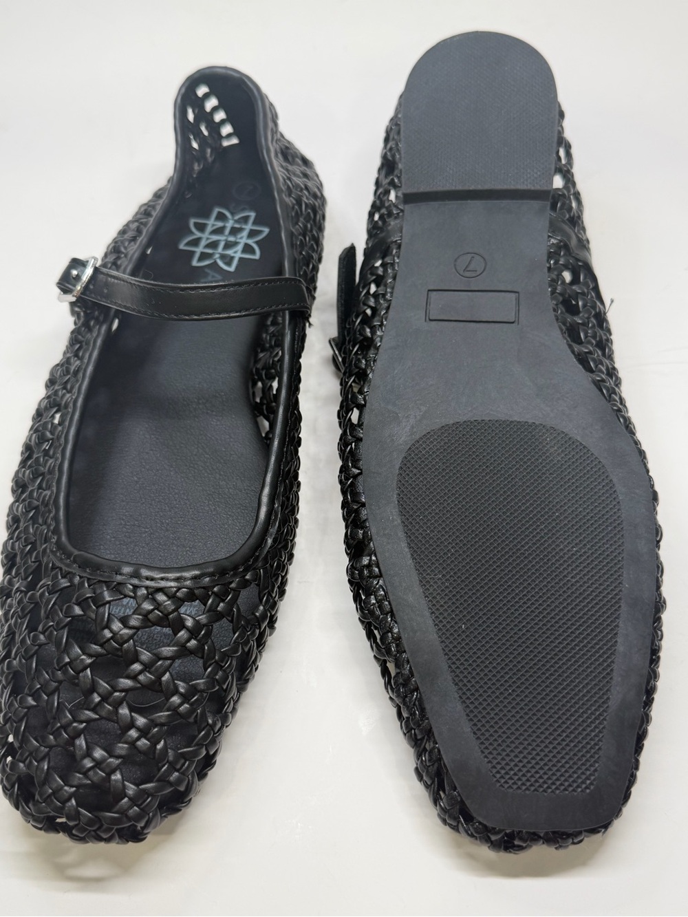 SERRA Black Woven Braided Mary Jane Flats Buckle Strap - Picture 12 of 12